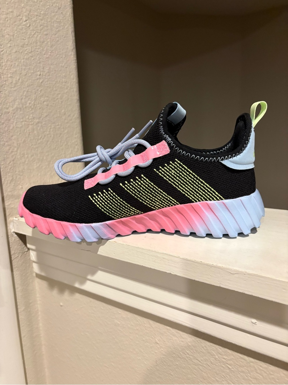 NEW Adidas Kaptir Flow K Black Pink Blue Green Unisex Athletic Sneakers Youth 5Y - Picture 5 of 9